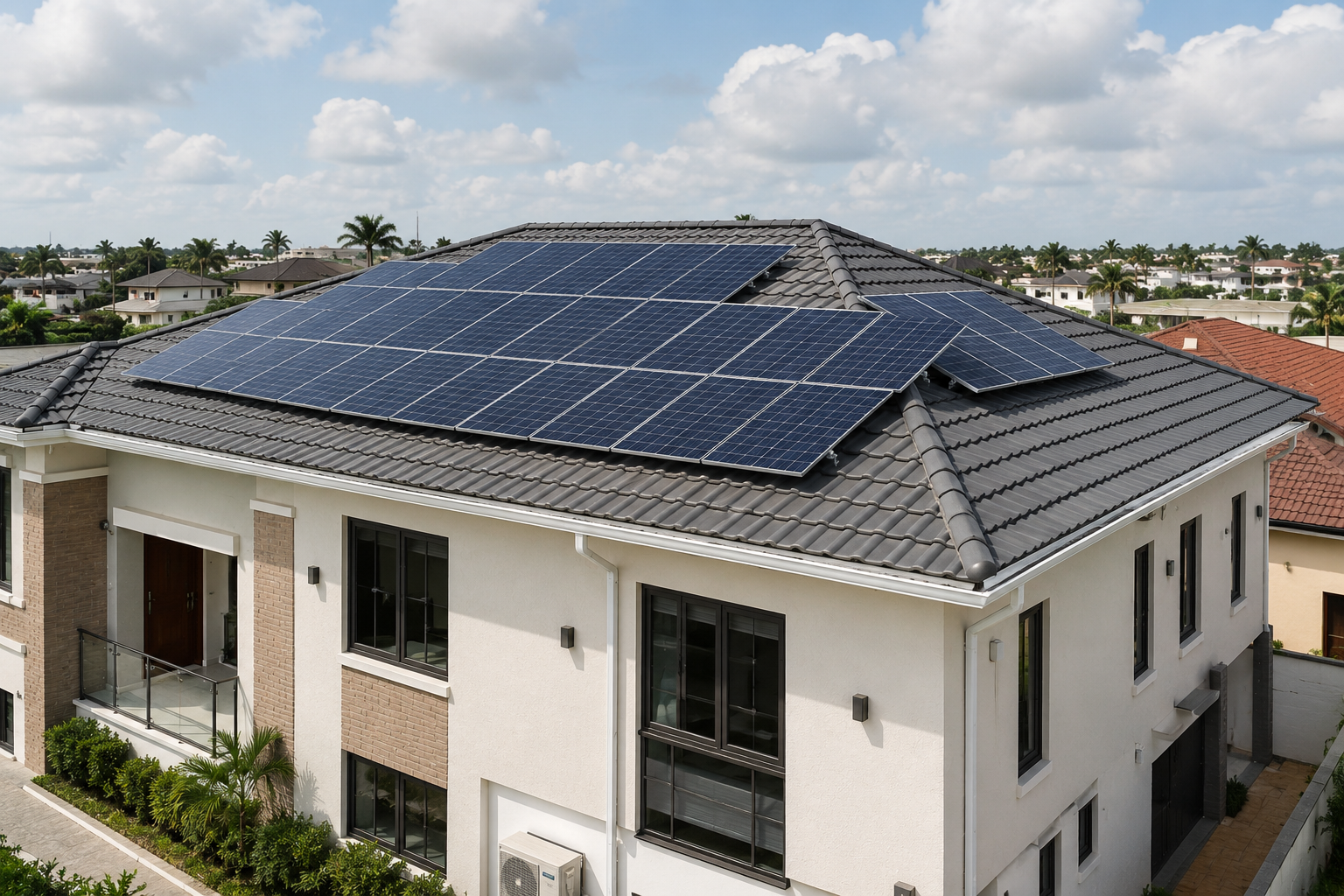 Residential rooftop solar installation