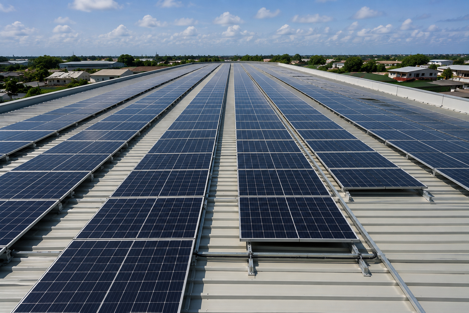 Rooftop array on an institutional building